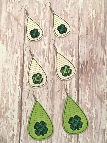Lucky Leslie Earrings - 3 sizes - Digital Embroidery Design