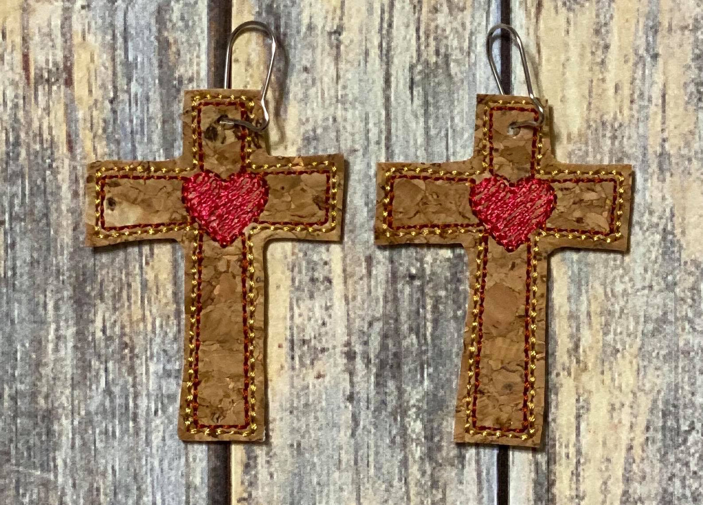 Sketch Cross Heart Felties - 5 sizes - Digital Embroidery Design