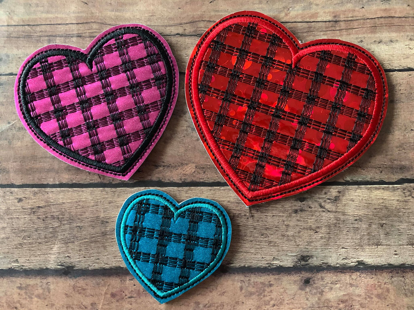 Plaid Heart Felties - 3 sizes - Digital Embroidery Design