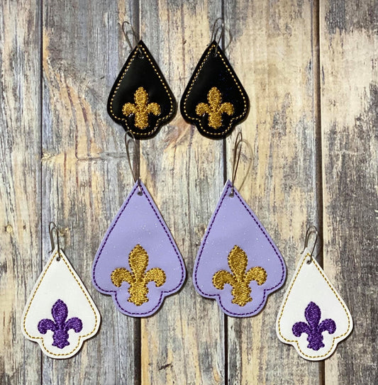Fleur De Lis Earrings - 3 sizes - 4x4 and 5x7 Grouped- Digital Embroidery Design