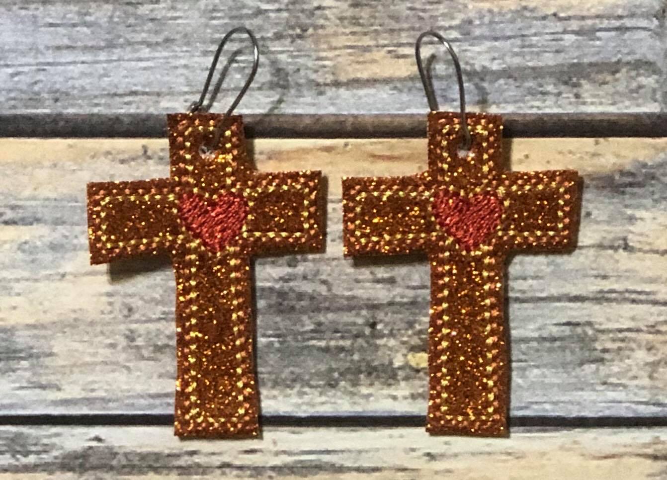 Sketch Cross Heart Felties - 5 sizes - Digital Embroidery Design