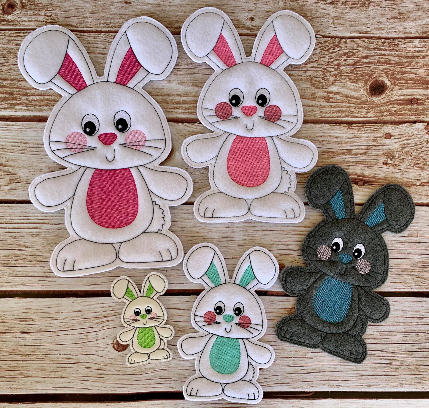 Happy Bunny Felties - 5 sizes - Digital Embroidery Design