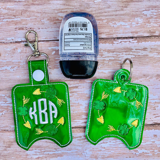 Four Leaf Clover Frame Monogram Sanitizer Holders - DIGITAL Embroidery DESIGN