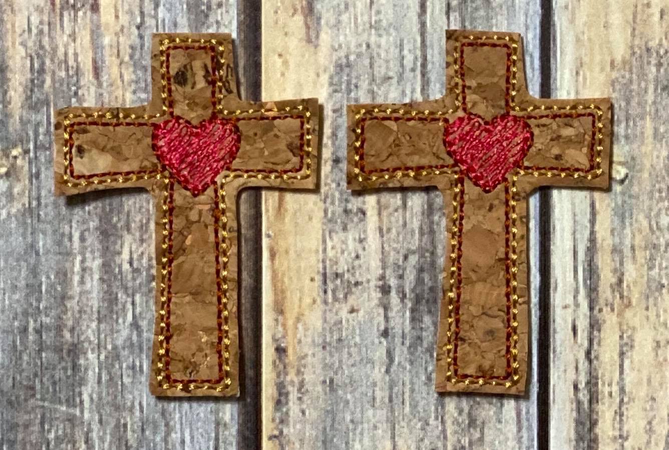 Sketch Cross Heart Felties - 5 sizes - Digital Embroidery Design