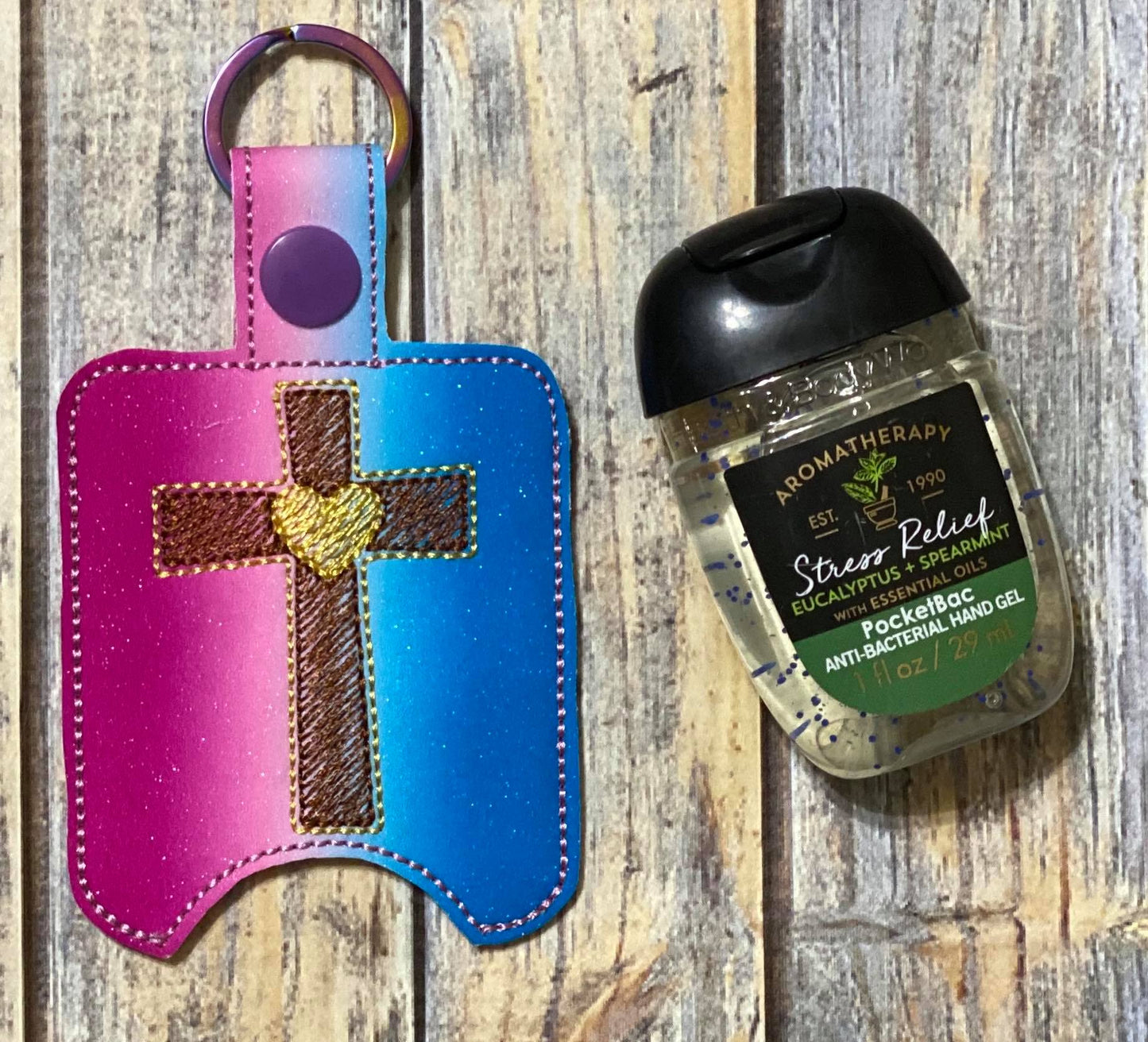Sketch Heart Cross Sanitizer Holders- DIGITAL Embroidery DESIGN