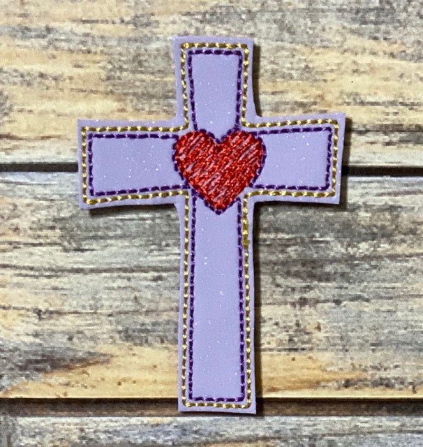 Sketch Cross Heart Felties - 5 sizes - Digital Embroidery Design