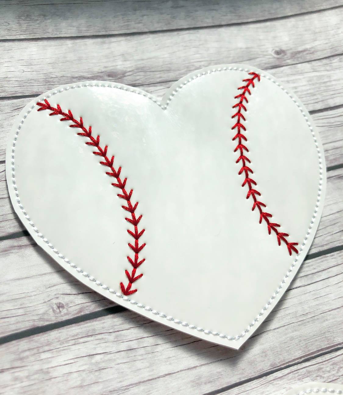 Baseball Heart Felties - 3 sizes - Digital Embroidery Design