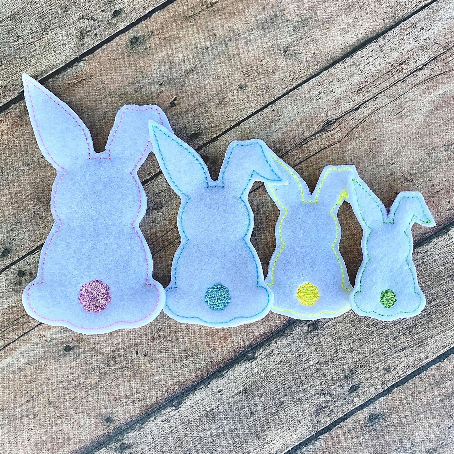 Bunny Silhouette Felties - 4 sizes - 4x4 and 5x7 Grouped- Digital Embroidery Design