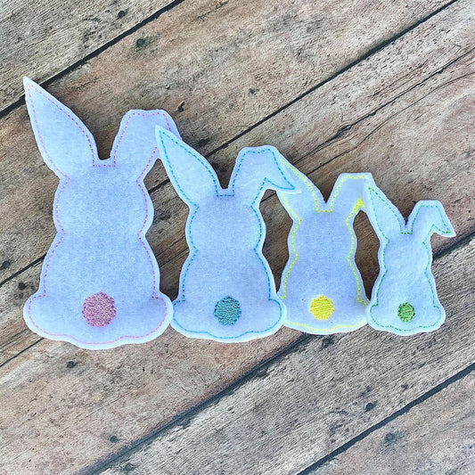 Bunny Silhouette Felties - 4 sizes - 4x4 and 5x7 Grouped- Digital Embroidery Design