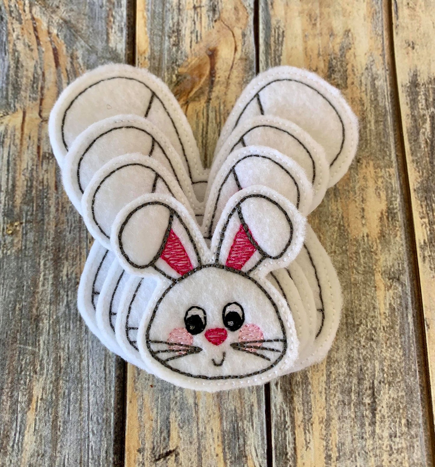 Bunny Face Felties - 4 sizes - 4x4 and 5x7 Grouped- Digital Embroidery Design