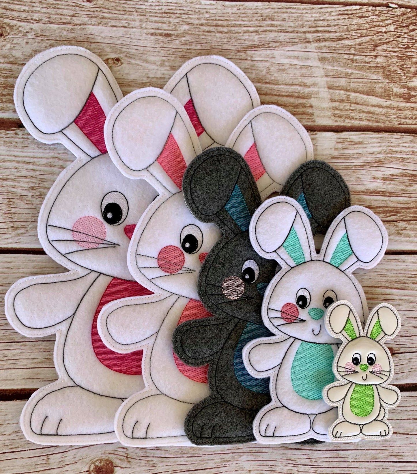 Happy Bunny Felties - 5 sizes - Digital Embroidery Design