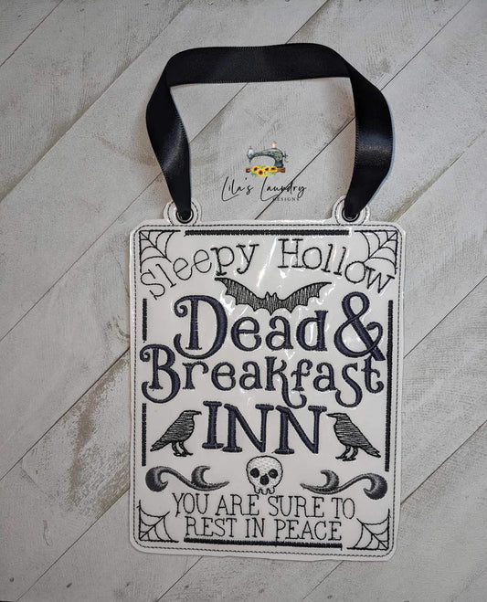 Dead & Breakfast Door Sign - 3 sizes - Digital Embroidery Design