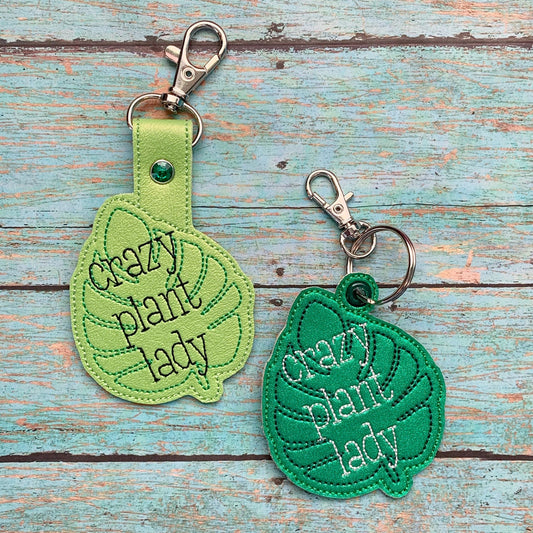 Crazy Plant Lady Fobs -  DIGITAL Embroidery DESIGN