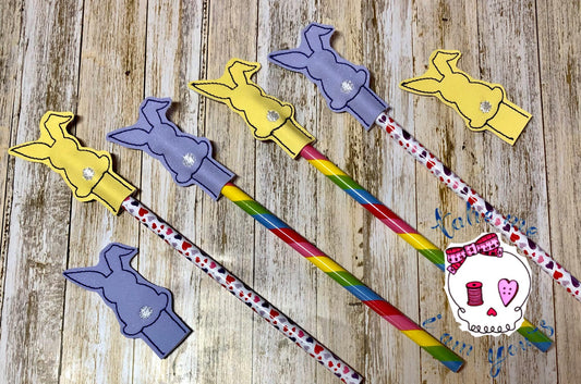 Bunny Pencil Toppers - DIGITAL Embroidery DESIGN