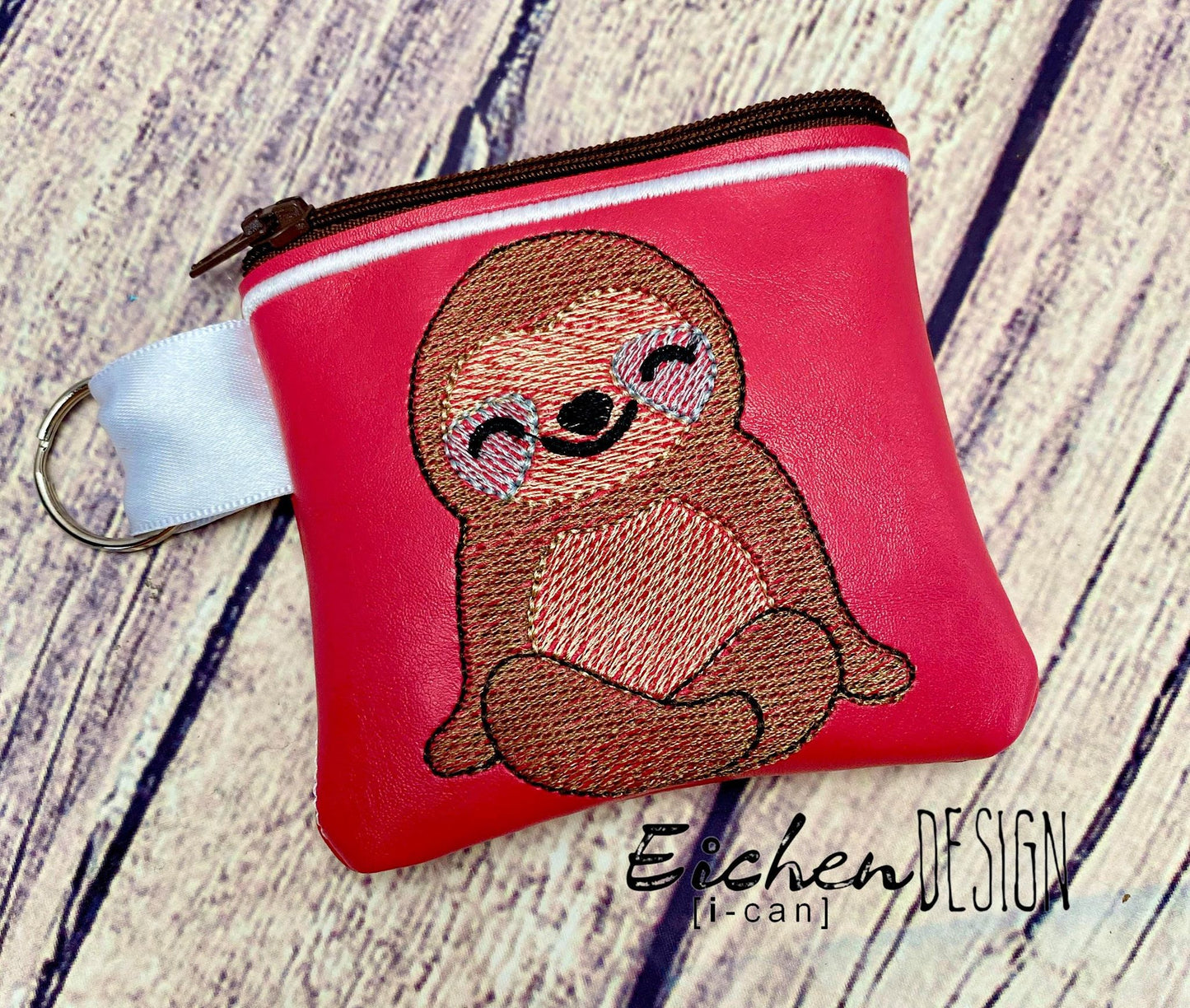 Sloth Zipper Bag - 3 sizes - Digital Embroidery Design