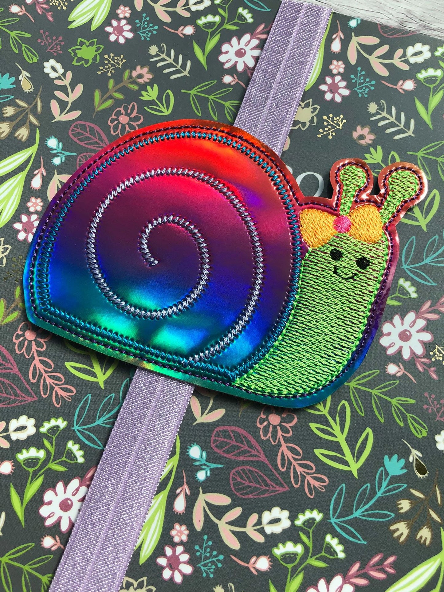 Snail Girl Book Band - Digital Embroidery Design