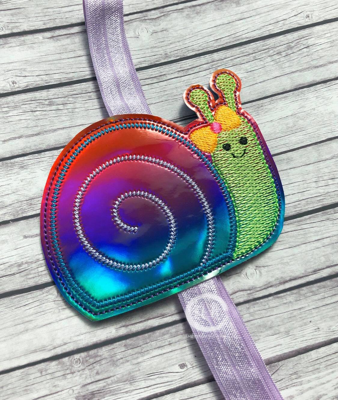 Snail Girl Book Band - Digital Embroidery Design