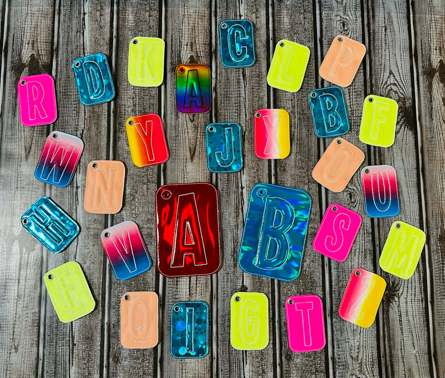 Puffy Doodle Font Eyelet Letters – Perfect for Flashcards – 5 Sizes Included – 4 x 4 and 5 x 7 Hoops – Digital Embroidery Design