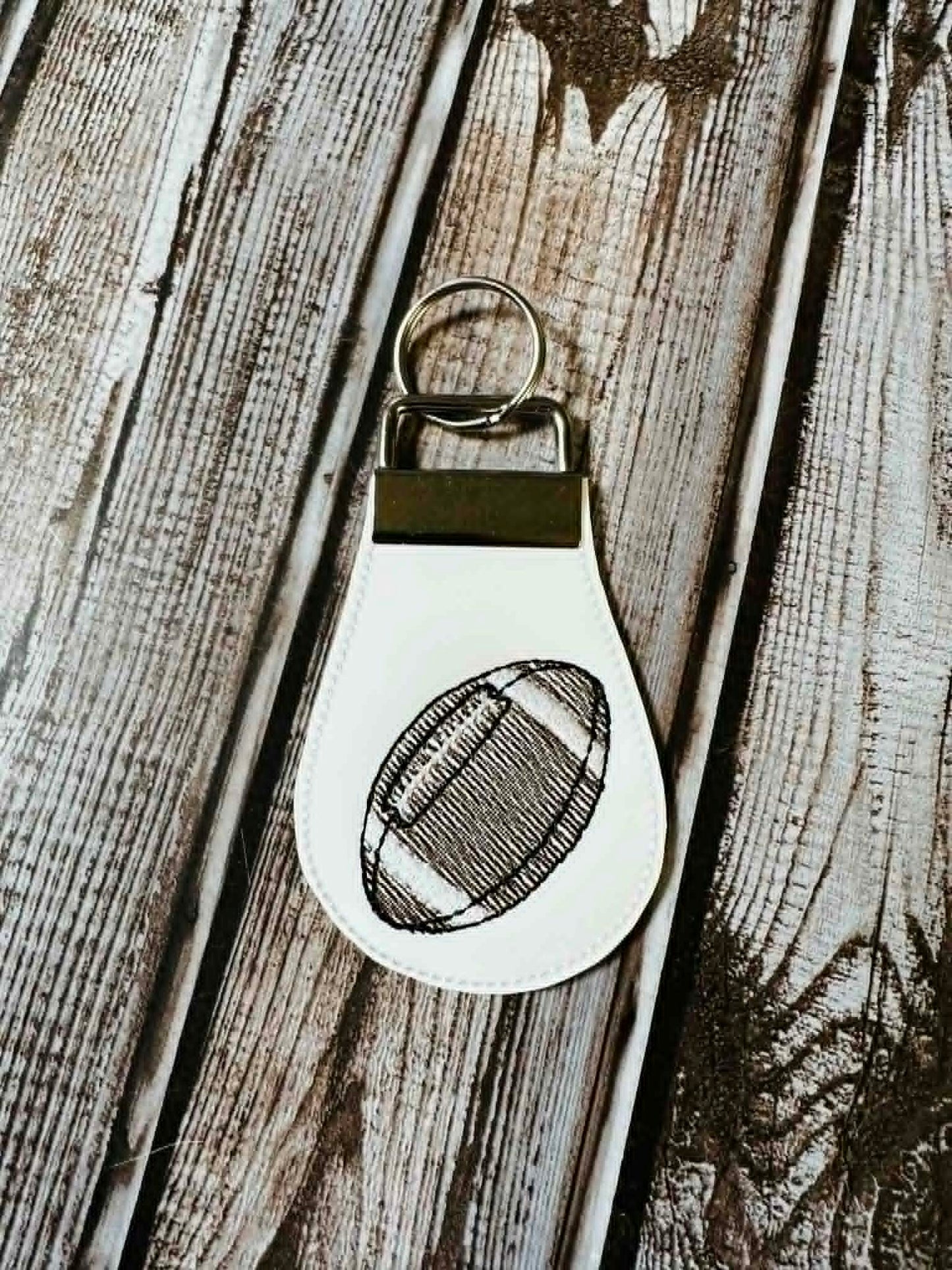 Football Half Panel Fob – REQUIRES 1.25″ Clamp Hardware – Digital Embroidery Design