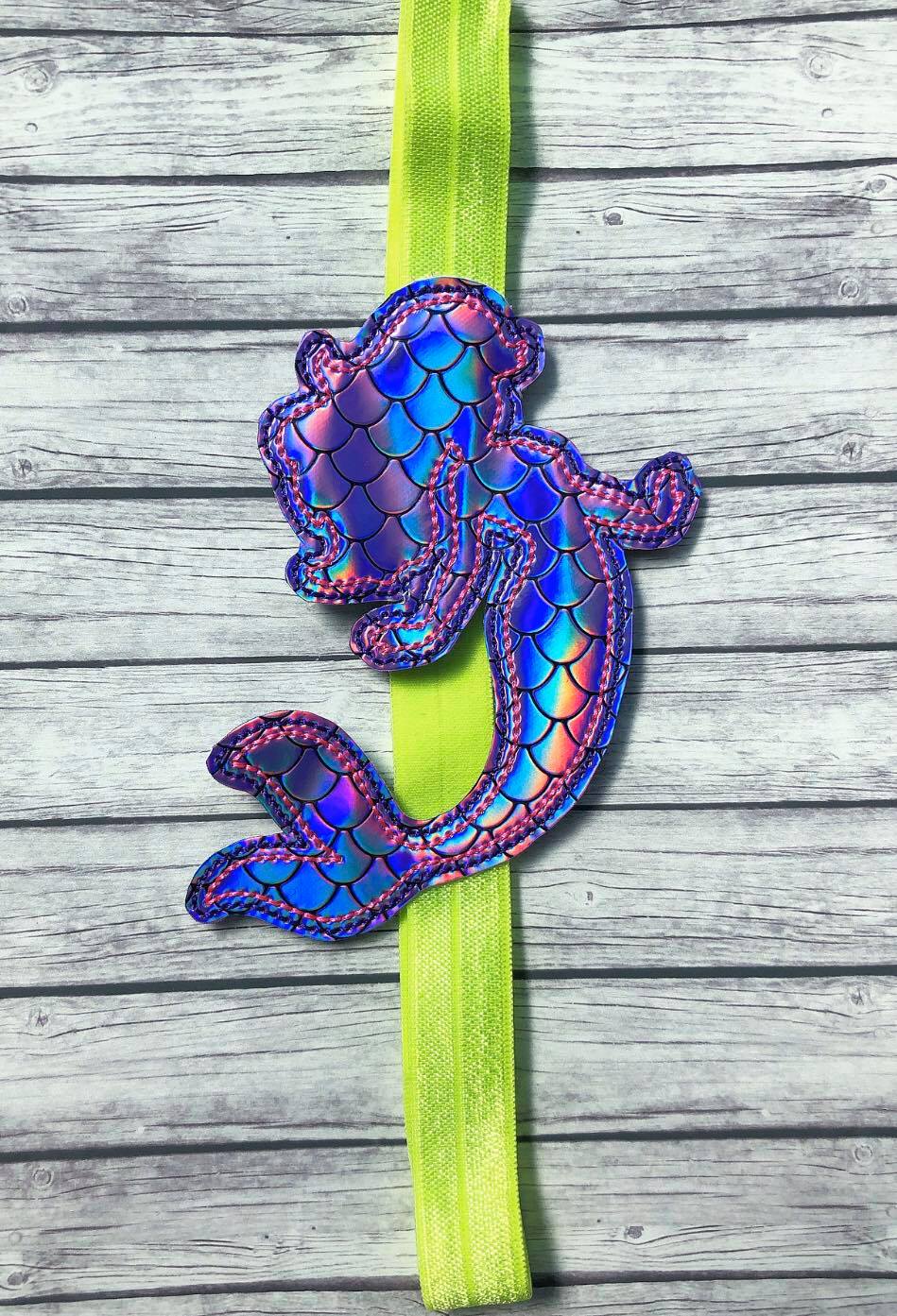 Mermaid Silhouette Book Band - Digital Embroidery Design