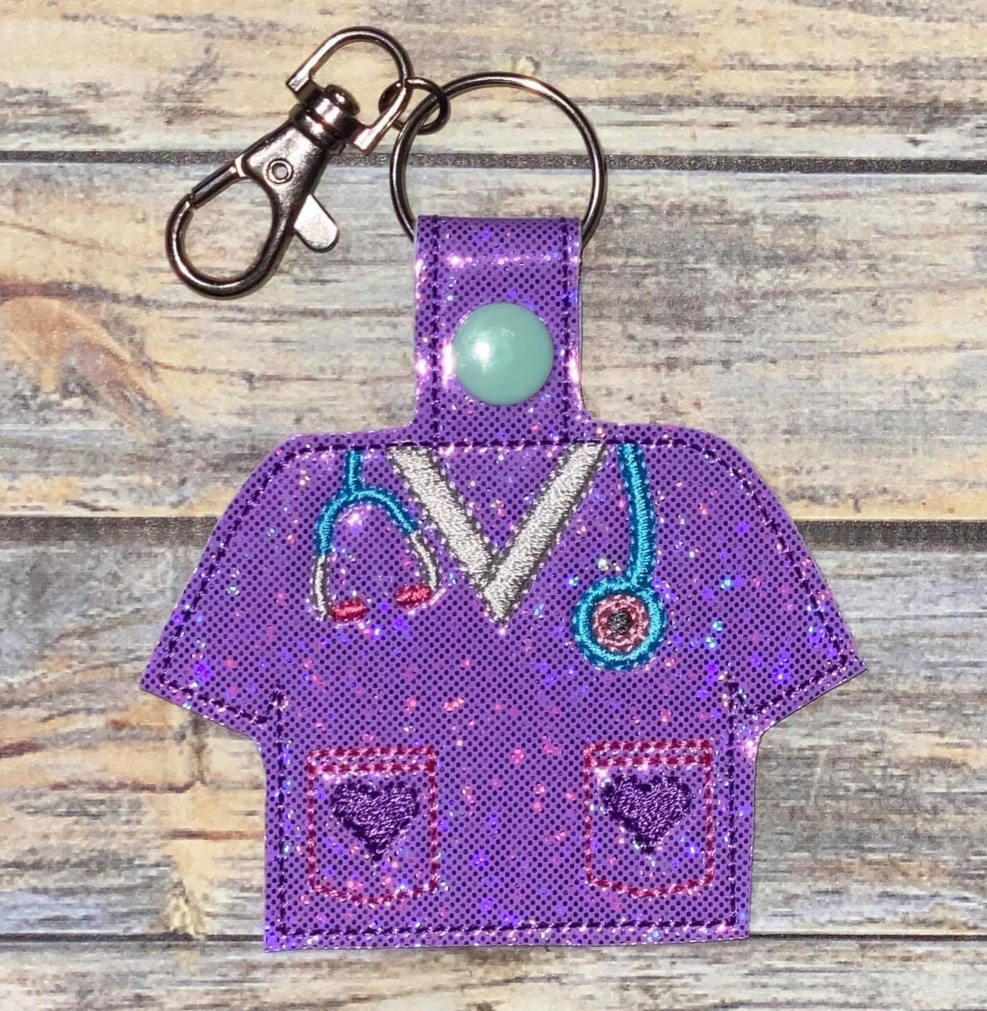 Healthcare Heart Tab and eyelet Fobs - DIGITAL Embroidery DESIGN