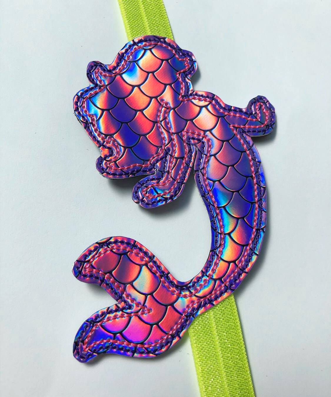Mermaid Silhouette Book Band - Digital Embroidery Design