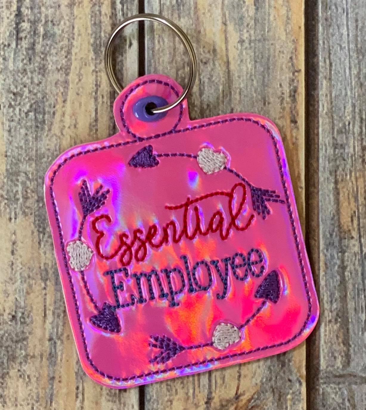 Essential Employee Tab and eyelet Fobs 4x4 and 5x7 included- DIGITAL Embroidery DESIGN