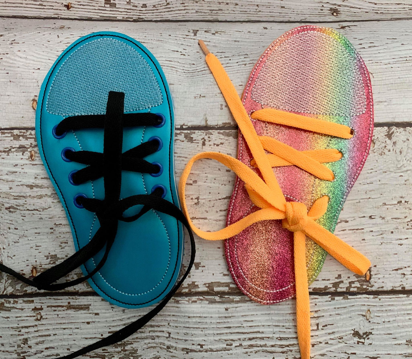 Learn to Ties Shoe Felties - 5x7- Digital Embroidery Design