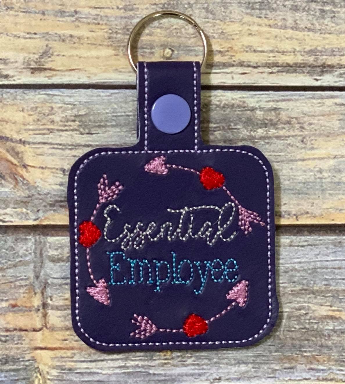 Essential Employee Tab and eyelet Fobs 4x4 and 5x7 included- DIGITAL Embroidery DESIGN