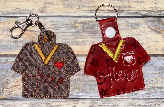 Scrub Top Hero Fobs - DIGITAL Embroidery DESIGN