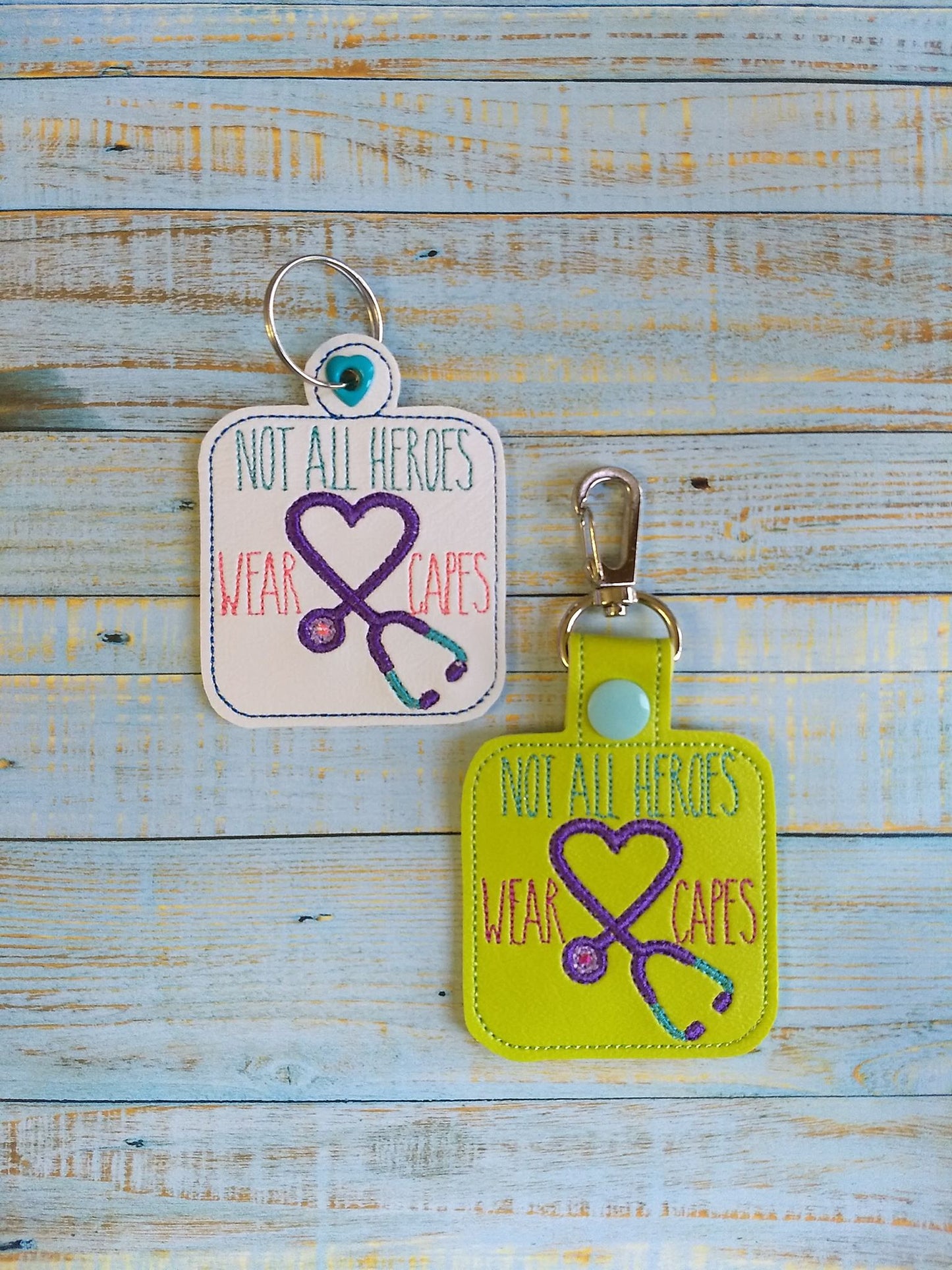Not All Heroes Wear Capes Fobs - DIGITAL Embroidery DESIGN