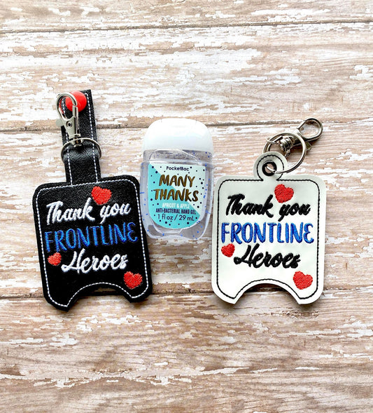 Thank You Frontline Heroes Sanitizer Holders - DIGITAL Embroidery DESIGN