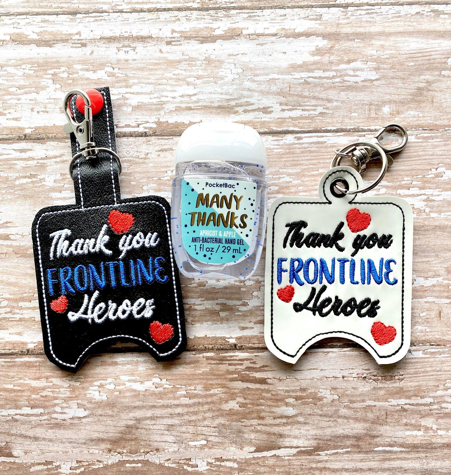 Thank You Frontline Heroes Sanitizer Holders - DIGITAL Embroidery DESIGN