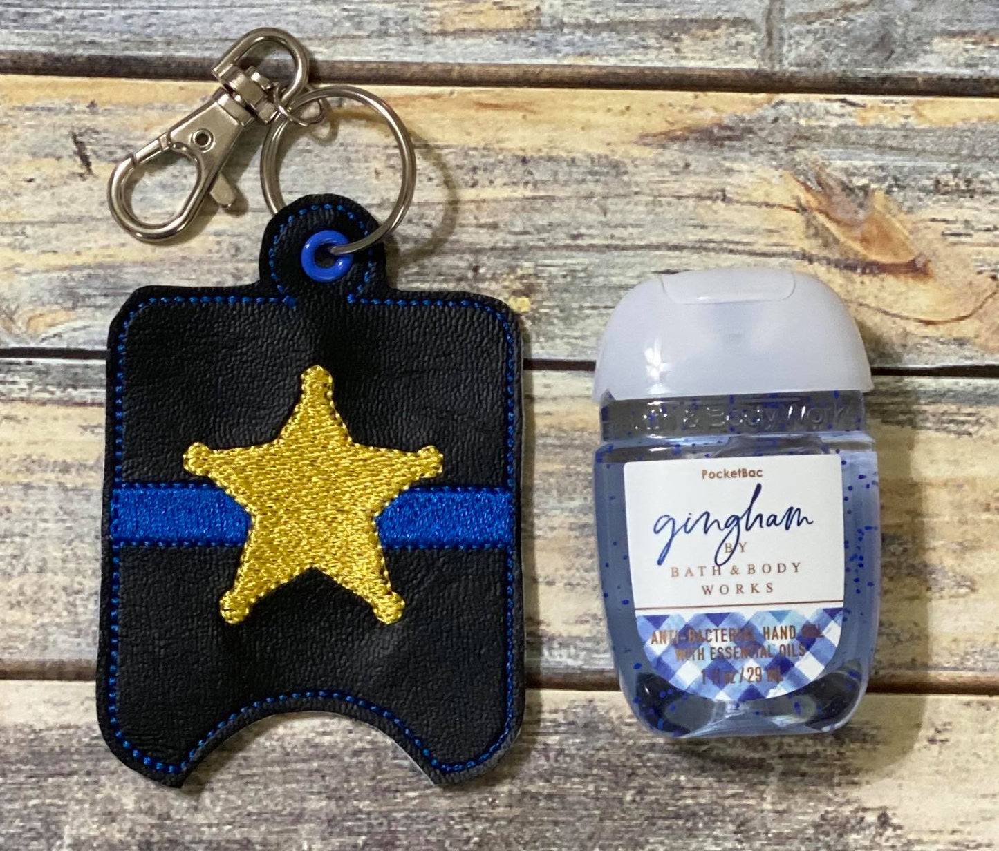 5 Point Blue Line Badge  Sanitizer Holders - DIGITAL Embroidery DESIGN