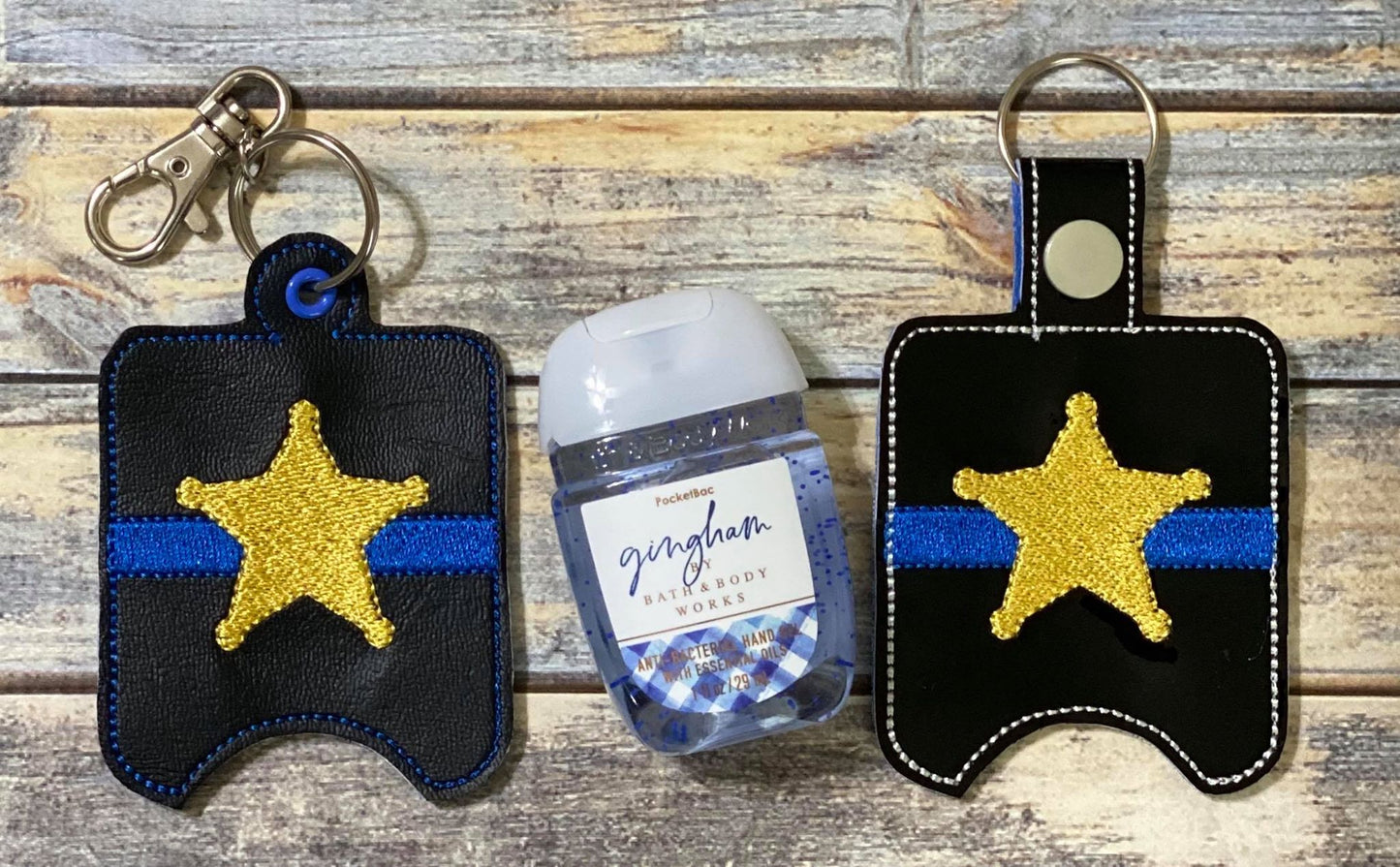 5 Point Blue Line Badge  Sanitizer Holders - DIGITAL Embroidery DESIGN