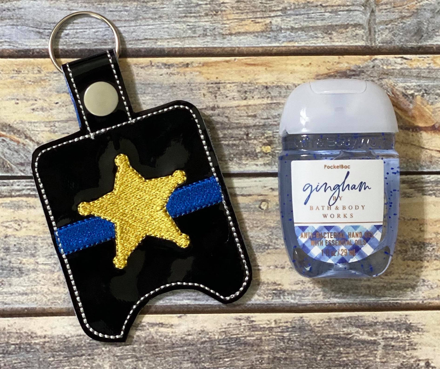 5 Point Blue Line Badge  Sanitizer Holders - DIGITAL Embroidery DESIGN
