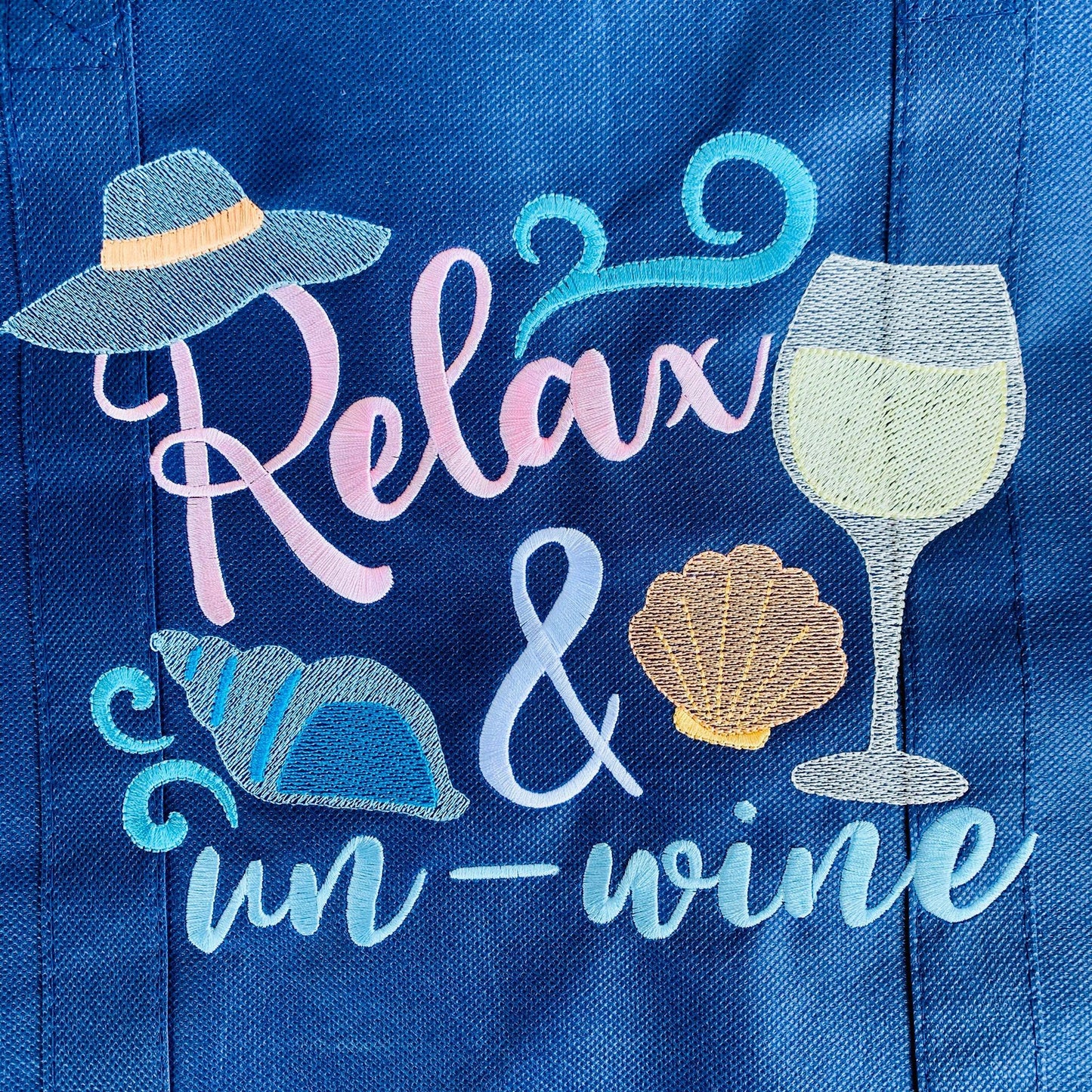 Relax and un-wine - 3 Sizes - Digital Embroidery Design