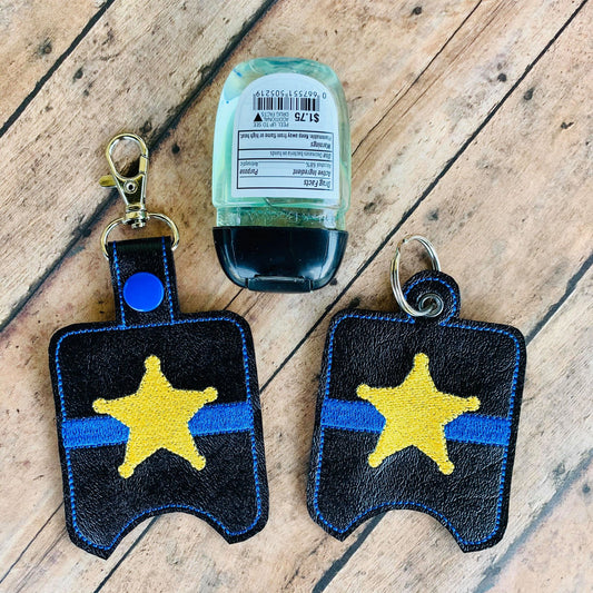 5 Point Blue Line Badge  Sanitizer Holders - DIGITAL Embroidery DESIGN