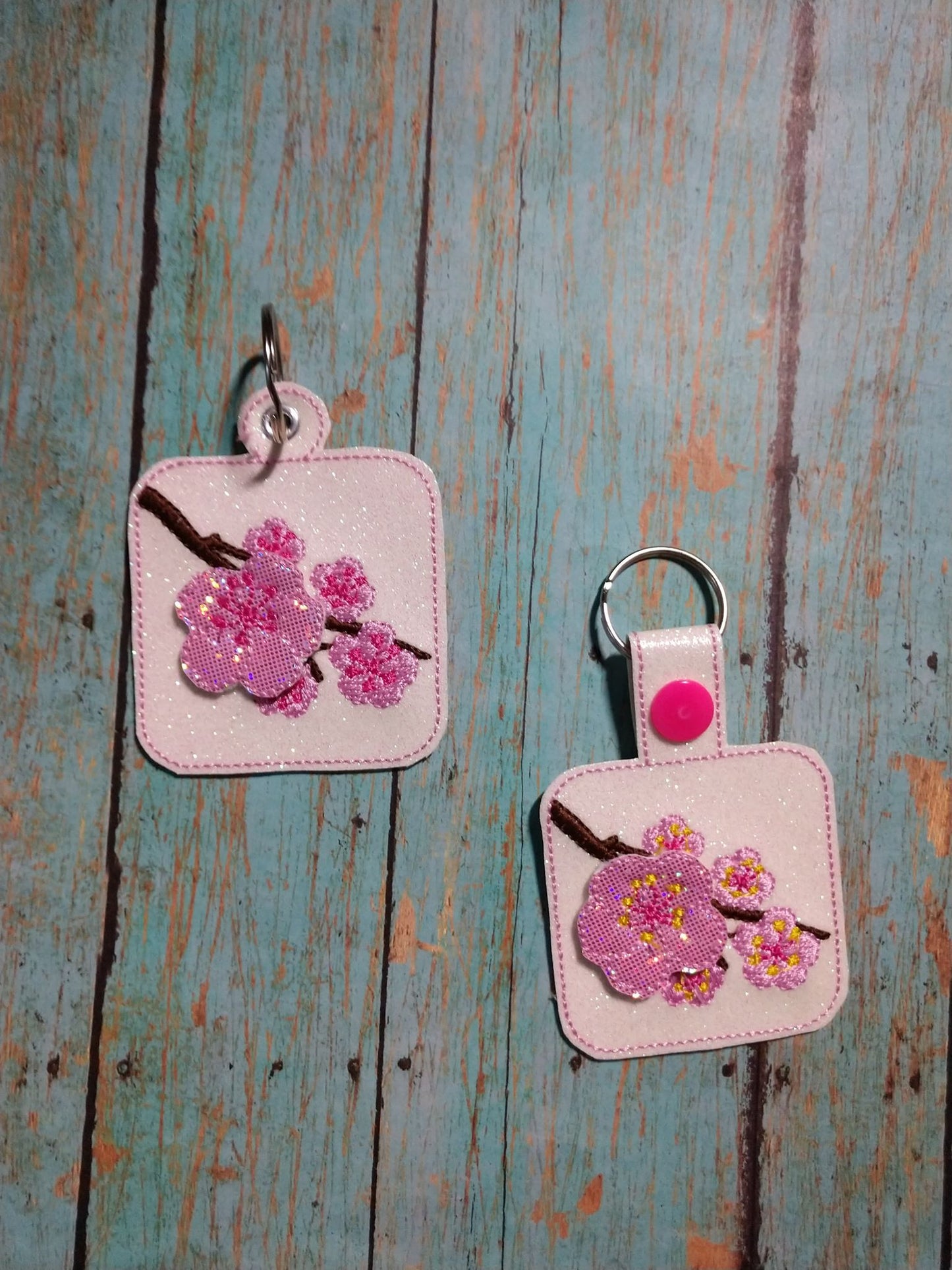 3D Cherry Blossom Fobs - DIGITAL Embroidery DESIGN