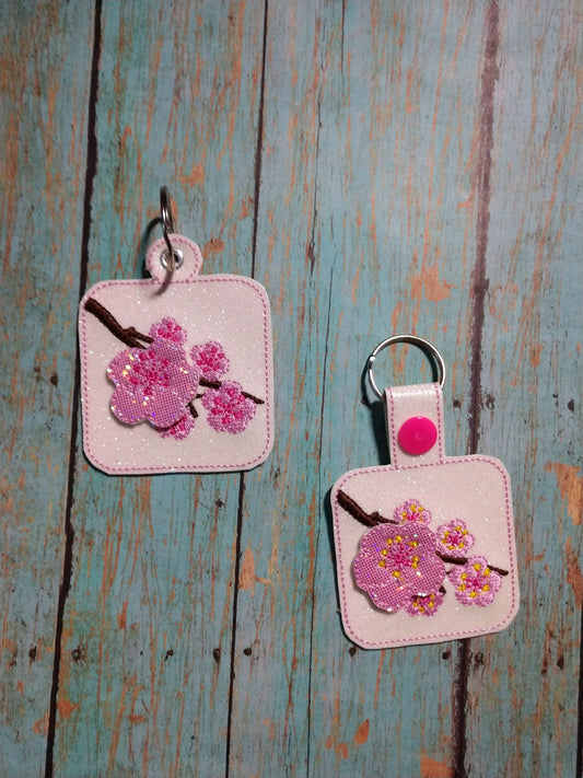 3D Cherry Blossom Fobs - DIGITAL Embroidery DESIGN