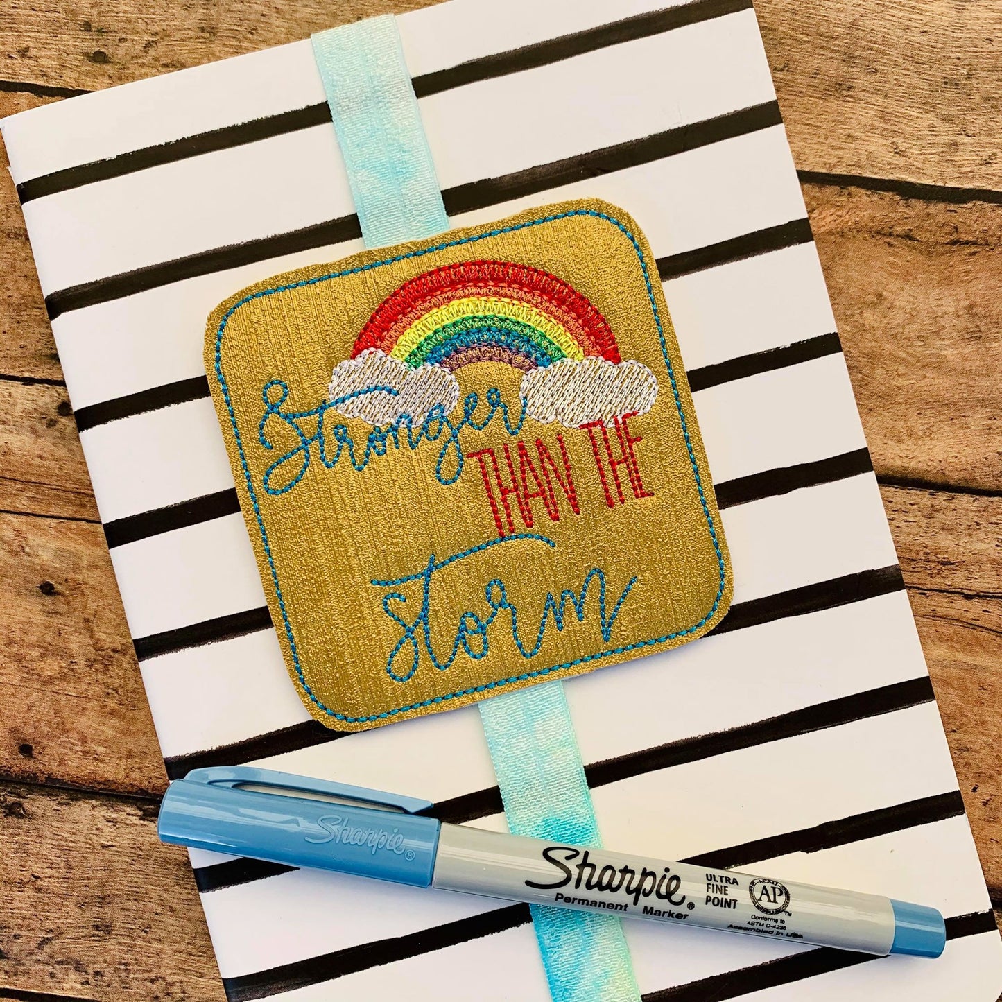 Stronger Than the storm Book Band - Digital Embroidery Design