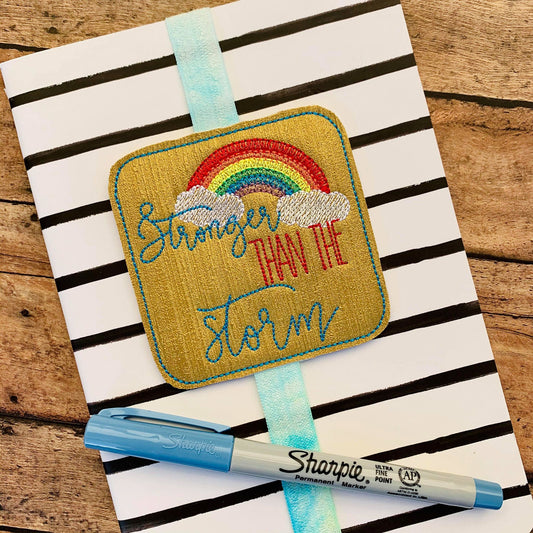 Stronger Than the storm Book Band - Digital Embroidery Design