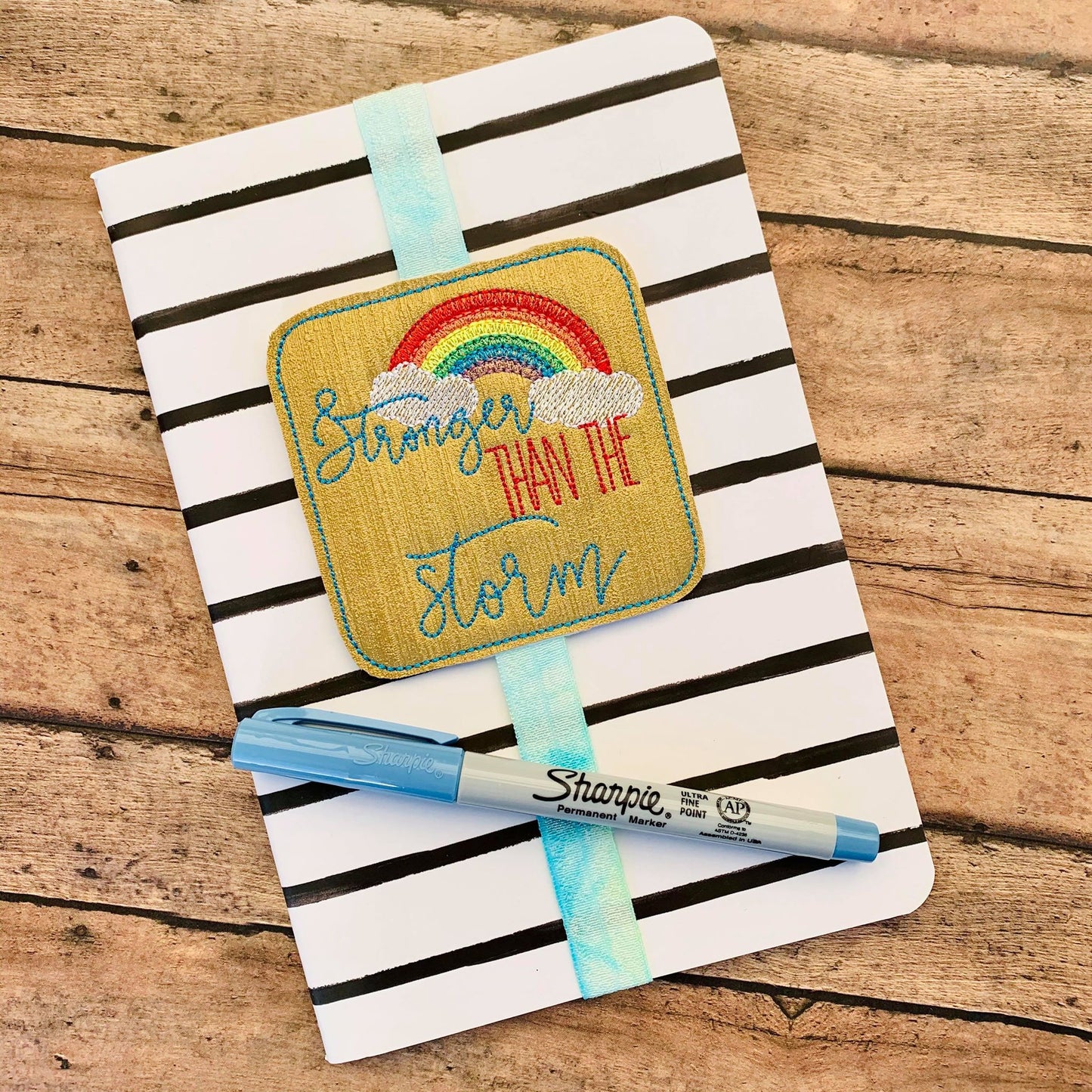 Stronger Than the storm Book Band - Digital Embroidery Design