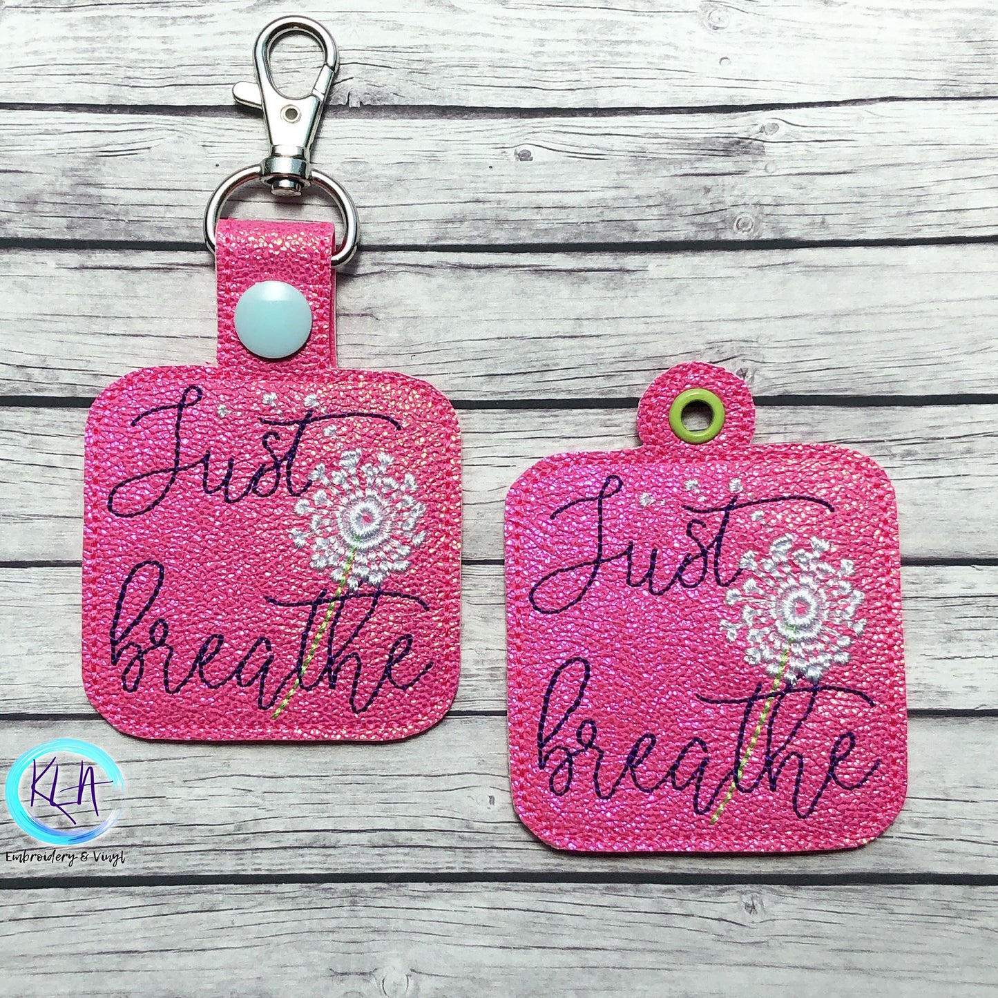 Just Breathe Fobs - DIGITAL Embroidery DESIGN