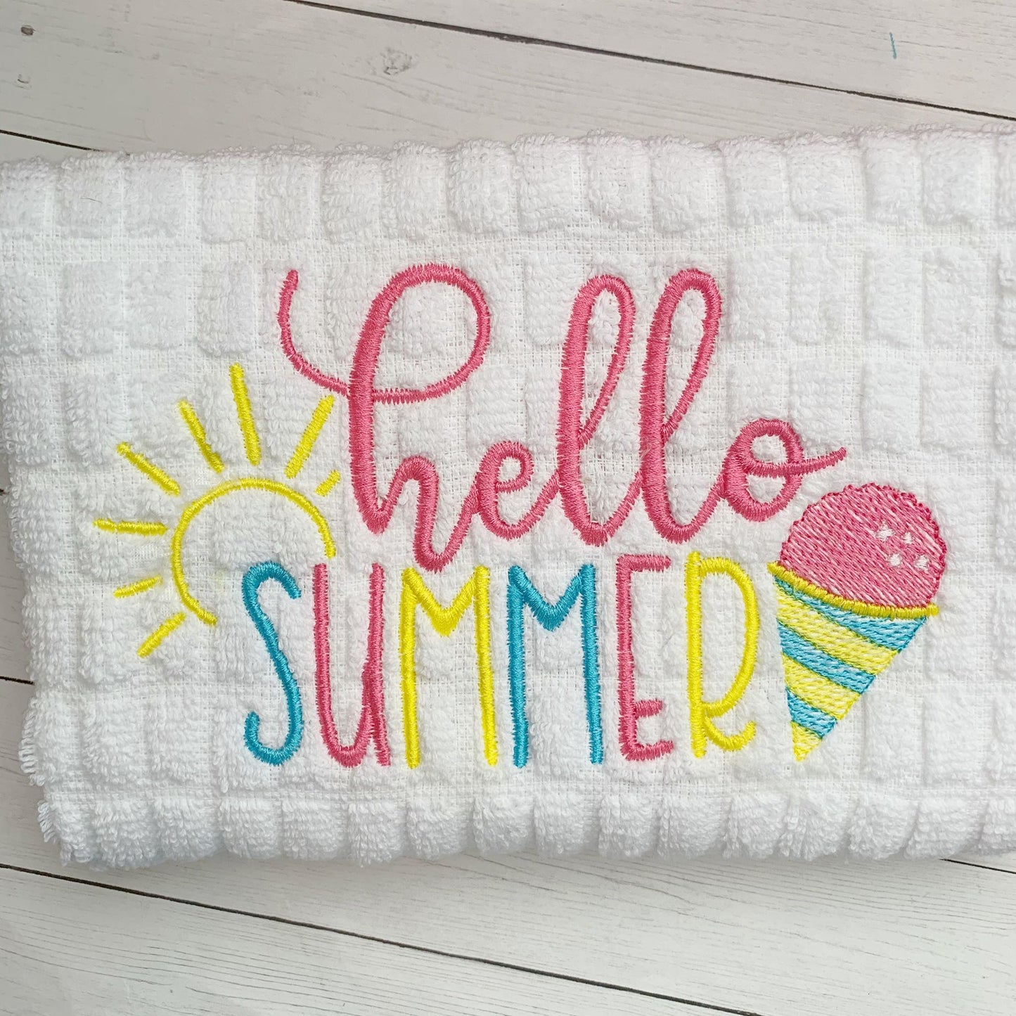Hello Summer - 3 Sizes - Digital Embroidery Design
