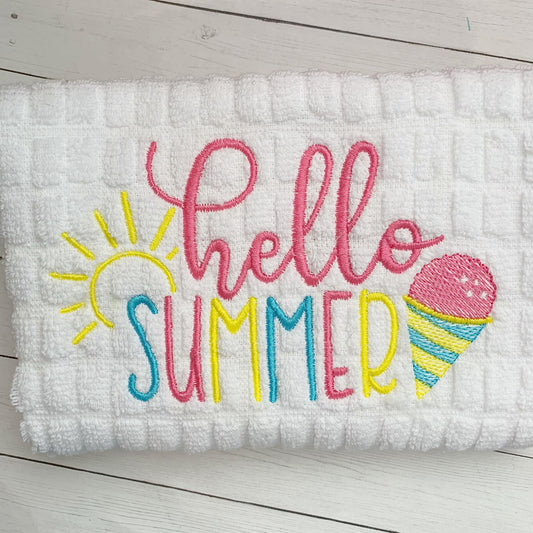 Hello Summer - 3 Sizes - Digital Embroidery Design