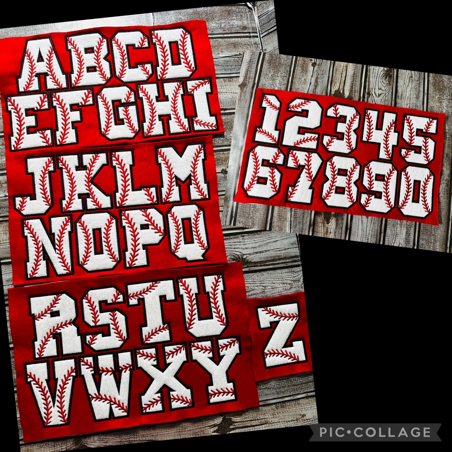 Baseball Stitching Applique Alpha and Numbers – 4 x 4, 5 x 7, 6 x 10 and 8 x 12 – DIGITAL Embroidery Design