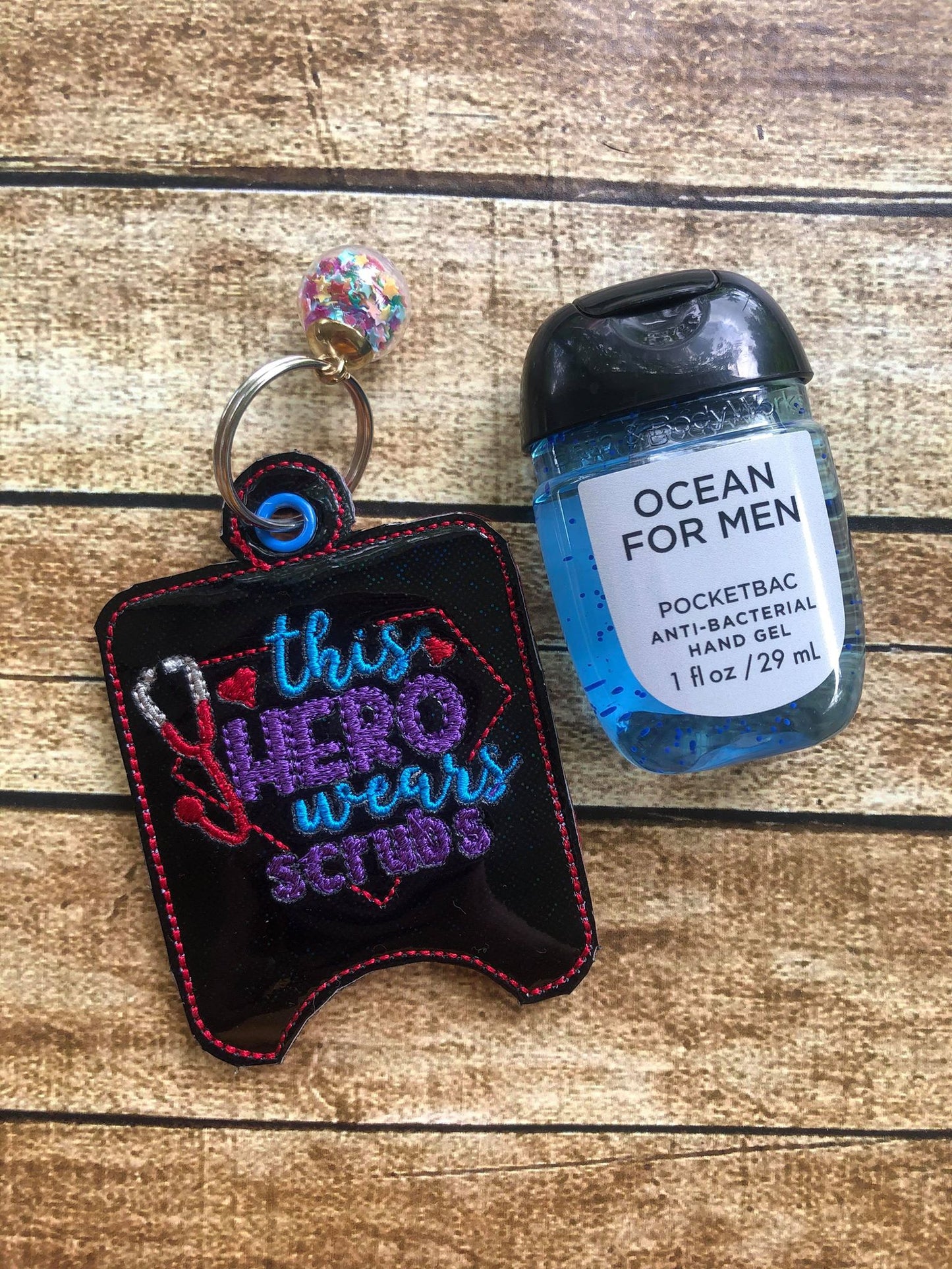 This Hero Wears Scrubs Sanitizer Holders - DIGITAL Embroidery DESIGN