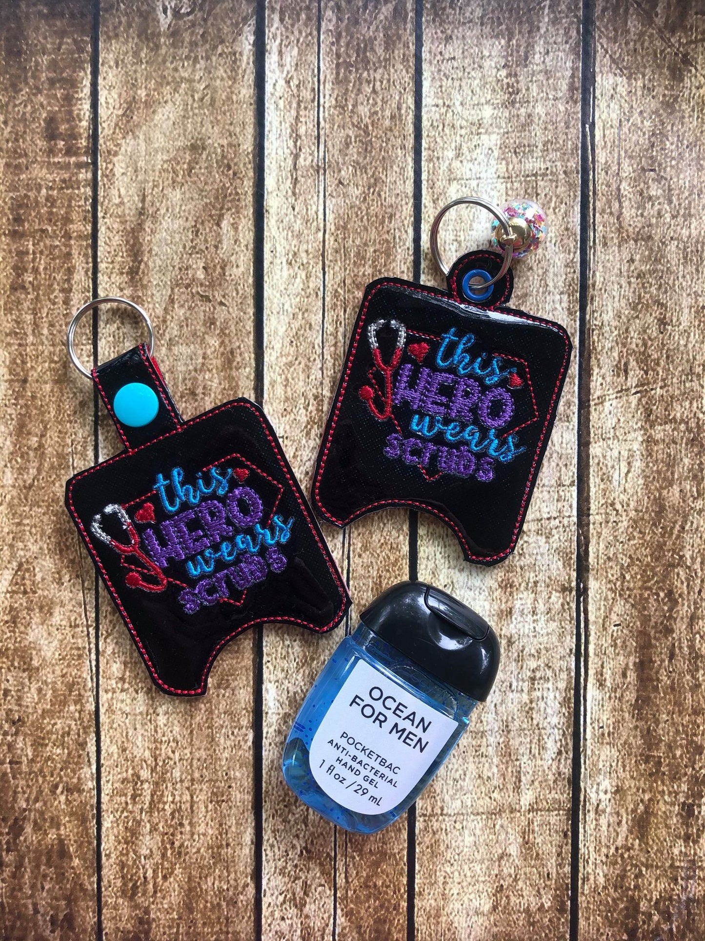 This Hero Wears Scrubs Sanitizer Holders - DIGITAL Embroidery DESIGN