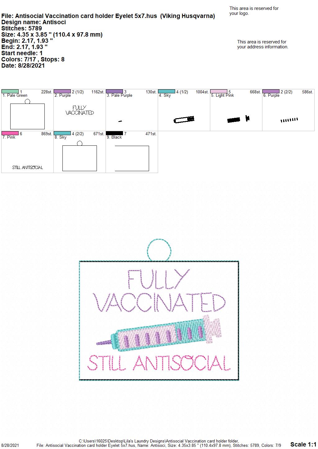 Antisocial Vaccination Card Holders 5x7